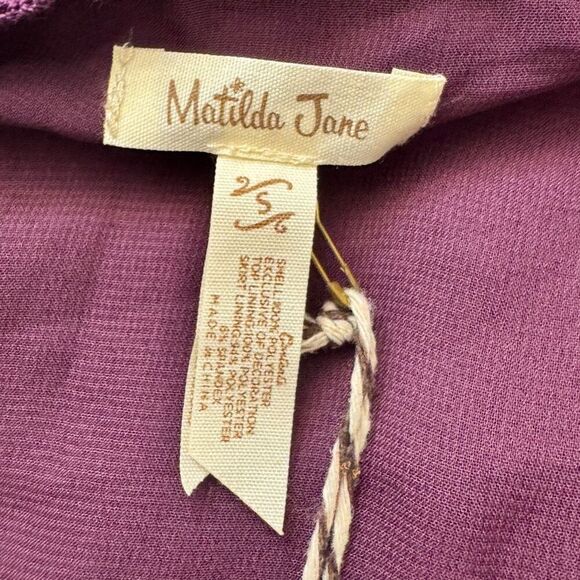 Matilda Jane Festive Fancy Swiss Dot Dress in Purple Size Small NEW - Picture 3 of 5